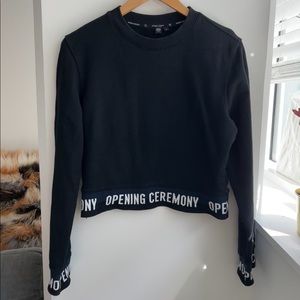 Opening Ceremony Signature Logo Crop Top Long Sleeves Size Small